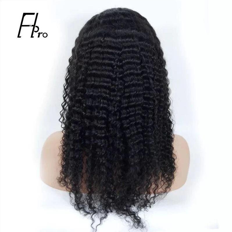 Super Grade Full Lace Wig Deep Wave Natural Color Free Part Human Hair